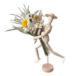 INS dried flowers, puppets hug flower bouquet gifts, natural flowers, natural wind dry Nordic living room home decoration