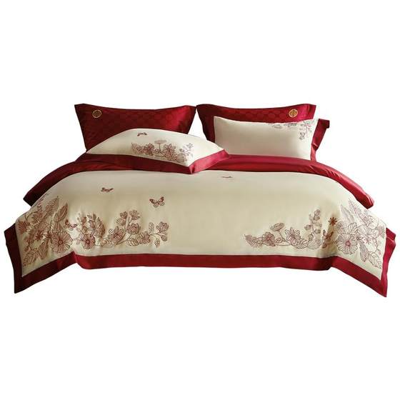 Mercury Home Textile Xinjiang Long Waist Cotton Kit Wedding Kit Red Embroidery Light Luxury Four-Piece Set Full Cotton Bedding Duvet Cover
Mercury Home Textile Xinjiang Long Waist Cotton Kit Wedding Kit Red Embroidery Light Luxury Four-Piece Set Full Cotton Bedding Duvet Cover