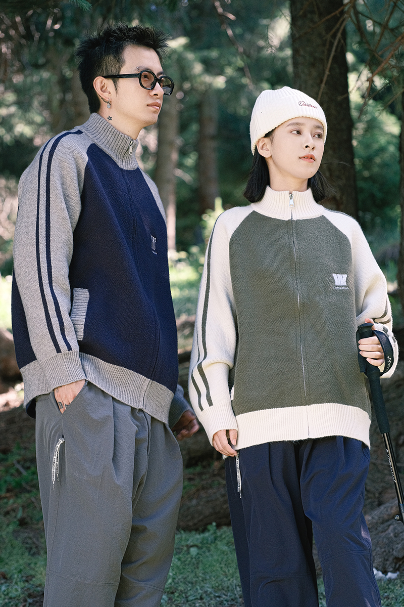 全村开衫半高领毛衣男士线衣外套新款秋冬季潮牌针织衫情侣装上衣