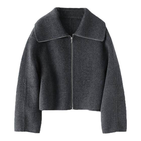 Large lapel zipper double-sided wool coat Korean Beibei Alpaca short scimitar sleeve jacket simple small person casual
Large lapel zipper double-sided wool coat Korean Beibei Alpaca short scimitar sleeve jacket simple small person casual