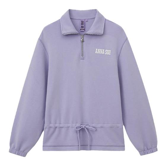 ANNA SUI Sports Drawstring Design Half-open Zipper Pullover Long Sleeve Sweatshirt for Women with Waist Hem
ANNA SUI Sports Drawstring Design Half-open Zipper Pullover Long Sleeve Sweatshirt for Women with Waist Hem