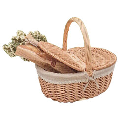 Outdoor camping picnic bamboo basket ins internet celebrity supplies full set of props fruit rattan basket decoration spring outing