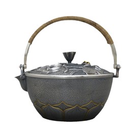 Chinese lotus sterling silver 999 kettle tea kettle pure handmade silver kettle tea ceremony household pure silver small tea kettle