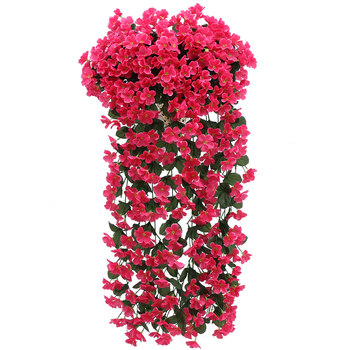 Simulated violet wall hanging hanging orchid large hydrangea fake flower plastic flower silk flower rattan balcony decoration