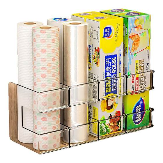 Plastic film storage box Kitchen freshness bag cover storage tool cabinet drawer style seasoning layered storage rack Plastic film storage box Kitchen freshness bag cover storage tool cabinet drawer style seasoning layered storage rack