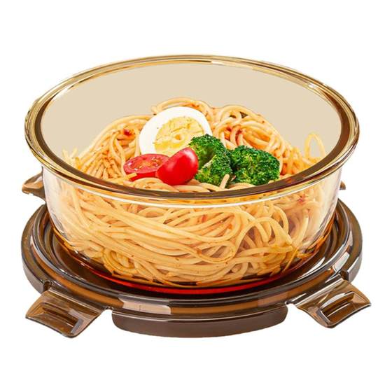 Round glass lunch box microwave furnace heating soup bowl of office workers with rice lunch box food -grade fruit preservation box Round glass lunch box microwave furnace heating soup bowl of office workers with rice lunch box food -grade fruit preservation box