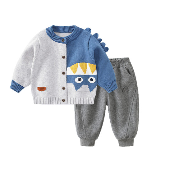 Baby suit 2025 autumn new sweater knitted jacket baby boy fashionable top cardigan boy clothes autumn Baby suit 2025 autumn new sweater knitted jacket baby boy fashionable top cardigan boy clothes autumn