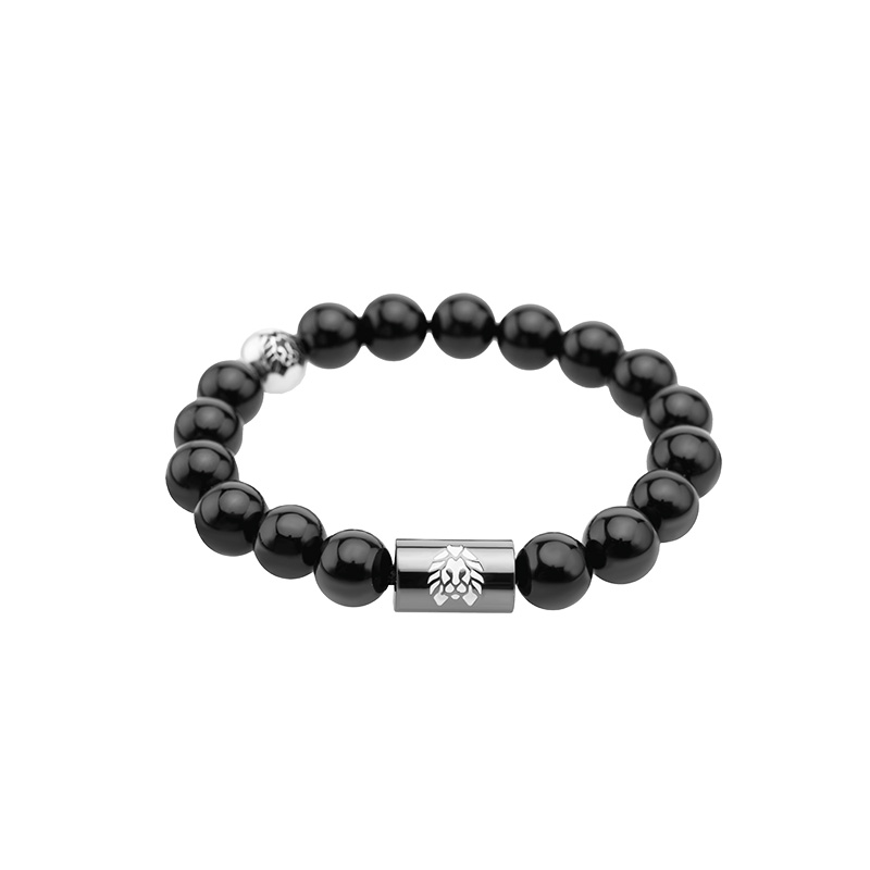 RASTACLAT520系列黑白玛瑙串珠手串国风转运珠小狮子情侣手链男女