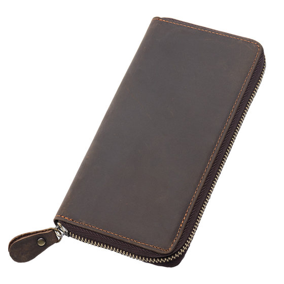 Crazy Trend Men's Wallet Genuine Leather Long Retro Crazy Horse Leather Handbag Top Cowhide Handmade Zipper Leather Clip
Crazy Trend Men's Wallet Genuine Leather Long Retro Crazy Horse Leather Handbag Top Cowhide Handmade Zipper Leather Clip