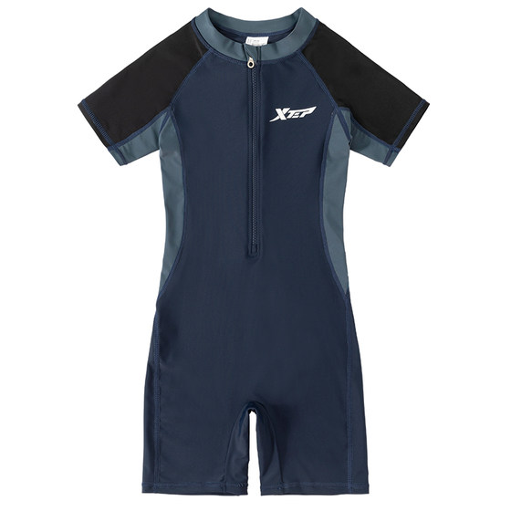 Xtep children's swimsuit boys 2025 new one-piece sun protection baby swimming trunks professional swimming training boys swimsuit Xtep children's swimsuit boys 2025 new one-piece sun protection baby swimming trunks professional swimming training boys swimsuit