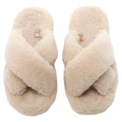 French style lazy furry shoes for women, winter outdoor wear, cotton slippers, women's autumn and winter indoor home, Internet celebrity style plush home shoes