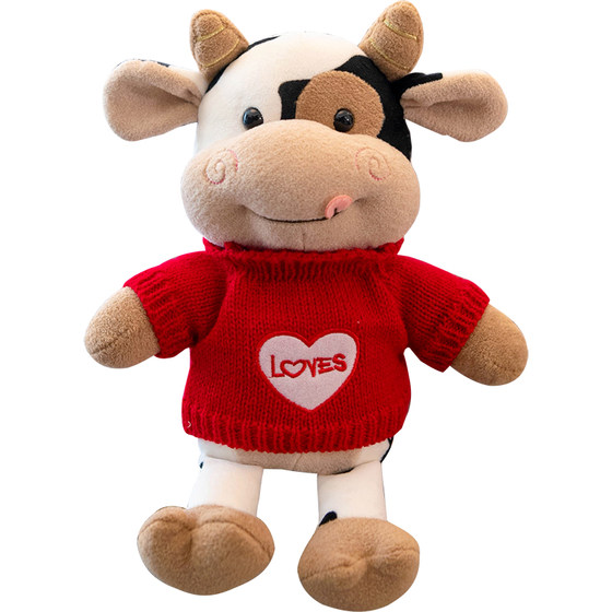 Cute clothes cow doll doll calf cow plush toy comfort doll children birthday gift for women Cute clothes cow doll doll calf cow plush toy comfort doll children birthday gift for women