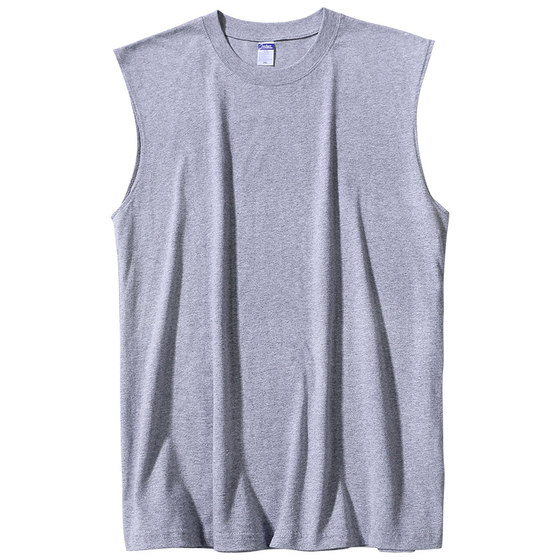 Pure cotton vest men's summer span sports sweat absorption all -cotton bottom cotton bottom sweat shirt loose sleeveless T -shirt shoulder top Pure cotton vest men's summer span sports sweat absorption all -cotton bottom cotton bottom sweat shirt loose sleeveless T -shirt shoulder top