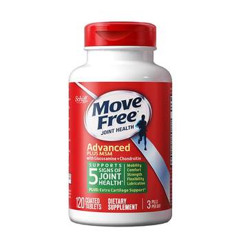 MoveFree Glucosamine Chondroitin MSM ອາຍຸກາງແລະຜູ້ສູງອາຍຸການບໍາລຸງຮັກສາຮ່ວມກັນຂວດສີຂຽວ 120 ແຄບຊູນ