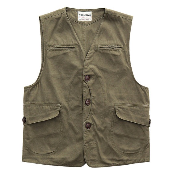 Amea Kazakh Holding Fishing Club Men and Women Men and Women's Men's Robe Tide American Retro Canvas Multi -Pocket Worker Vests Amea Kazakh Holding Fishing Club Men and Women Men and Women's Men's Robe Tide American Retro Canvas Multi -Pocket Worker Vests