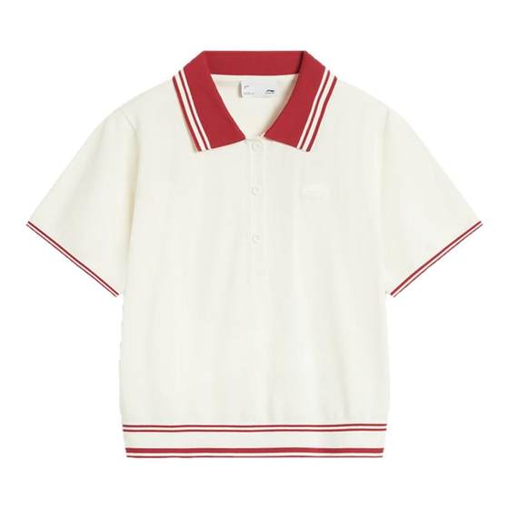 LI-NING/Li Ning Women's 2024 new fashion trend comfortable fit short-sleeved braided sweater AMBU242 LI-NING/Li Ning Women's 2024 new fashion trend comfortable fit short-sleeved braided sweater AMBU242