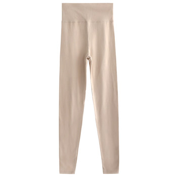 ສີແຂງ Simple High Waist Pants Pants Women's Spring and Autumn Pure Cotton Lycra Cotton Leggings Warm Pants Slim Underpants Autumn Pants
