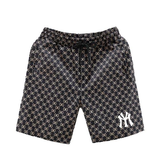 Ice silk quick-drying shorts men's summer 2025 casual sports trend printed men's five-point mid-pants wearing beach pants Ice silk quick-drying shorts men's summer 2025 casual sports trend printed men's five-point mid-pants wearing beach pants