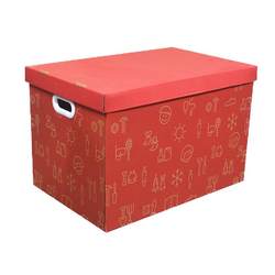 Nordic super-hard paper storage box with lid, foldable moving book storage box, kraft paper box