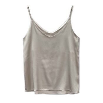 ຊຸດຊັ້ນໃນຂອງແມ່ຍິງ Camisole ປີ 2024 ເສື້ອຍືດສີຂາວ 2024 ໃໝ່ ສິ້ນສີຂາວ satin imitation silk top wear