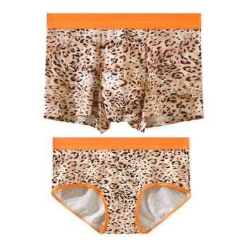 Sexy pure leopard printwear couple underwear , ຫນຶ່ງຜູ້ຊາຍແລະຫນຶ່ງແມ່ຍິງ, ຝ້າຍກາງແອວ antibacterial insertable underwear ຜູ້ຊາຍຊຸດຂອງປະທານວັນແຫ່ງວັນແຫ່ງຄວາມຮັກ