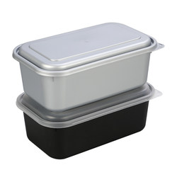 Disposable lunch box rectangular double-layered high-end pasta takeaway packaging box plastic 718 silver old lunch box