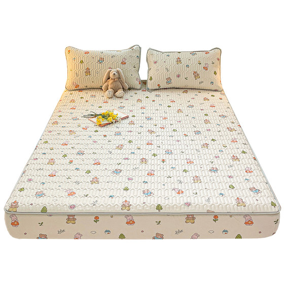 Ice silk latex bed cover cool bed cover single piece summer Simmons mattress protective cover bed cover cover 2025 new model Ice silk latex bed cover cool bed cover single piece summer Simmons mattress protective cover bed cover cover 2025 new model