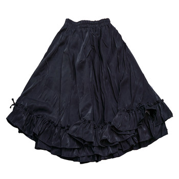 PINKWINK Little Starry Night Original Spring ruffled A-Line Skirt Retro Hepburn Style Black Skirt Women's Long Skirt