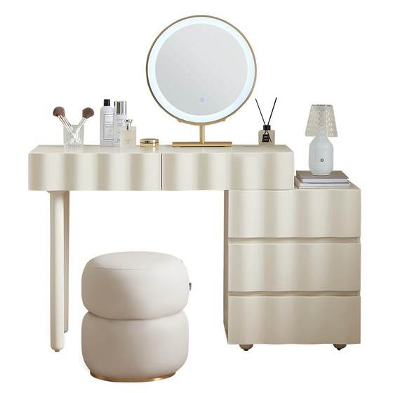 Quanyou Home Modern Simple Cream Style Dressing Table Bedroom Internet Celebrity Champion Integrated Retractable Corner Makeup Table
Quanyou Home Modern Simple Cream Style Dressing Table Bedroom Internet Celebrity Champion Integrated Retractable Corner Makeup Table