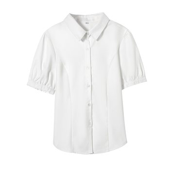 ເສື້ອຍືດແອວ jk pure wish college style design top hot girl senior slim long sleeve short sleeve white shirt for women
