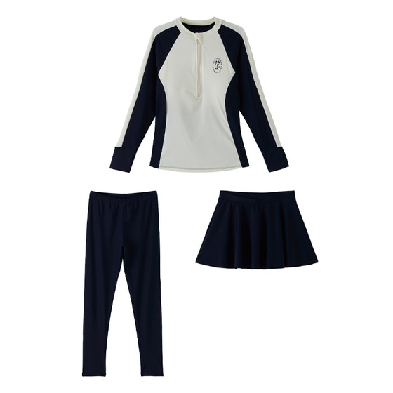 Girls' sun protection swimsuit three-piece 2025 summer new teenager split long-sleeved surfing and sports swimsuit Girls' sun protection swimsuit three-piece 2025 summer new teenager split long-sleeved surfing and sports swimsuit