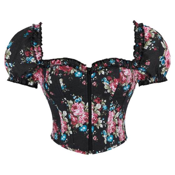 New foreign trade sexy backless puff sleeve French printed fish bone suspender retro vest women's top
New foreign trade sexy backless puff sleeve French printed fish bone suspender retro vest women's top