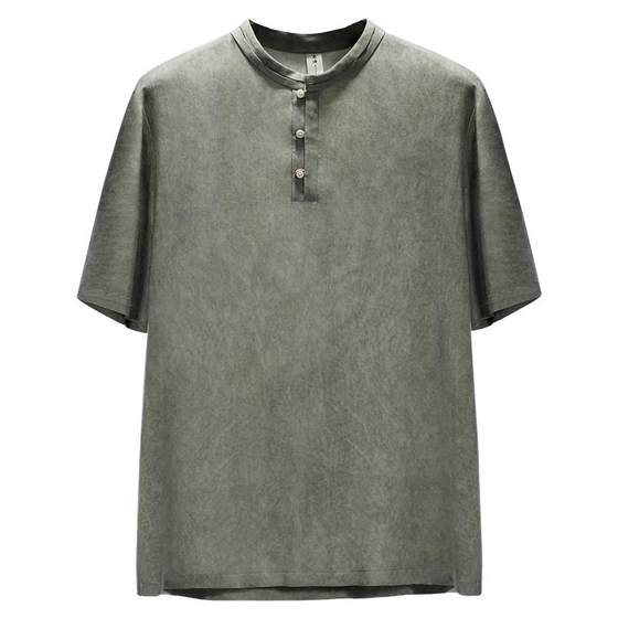 Qifa Men's Clothing 2025 Summer New Short Sleeve Polo Sweater Men's New Chinese Retro Stand Collar T-shirt Men's Light Top
Qifa Men's Clothing 2025 Summer New Short Sleeve Polo Sweater Men's New Chinese Retro Stand Collar T-shirt Men's Light Top