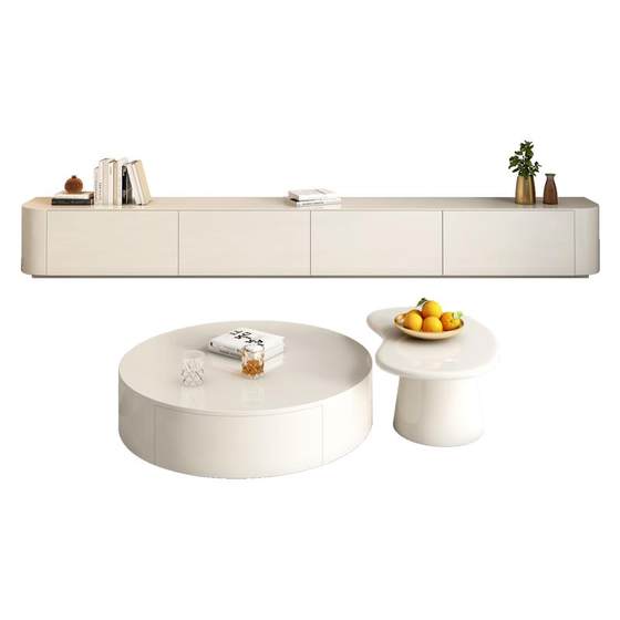 Pashaman French coffee table TV cabinet combination modern living room creamy hanging TV cabinet simple floor-standing tea table
Pashaman French coffee table TV cabinet combination modern living room creamy hanging TV cabinet simple floor-standing tea table