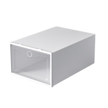 ກ່ອງເກີບຫນາແຫນ້ນ clamshell shoe storage folding storage box drawer-type transparent shoe wardrobe plastic shoe rack space-saving artifact