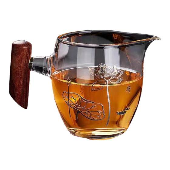 Thickened hot wood, the glass fair cup of Gongfu tea filtering tea leakage set set of tea tool parts Thickened hot wood, the glass fair cup of Gongfu tea filtering tea leakage set set of tea tool parts