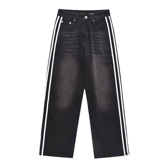 Athur clown three-bar straight black jeans men's trendy American retro wide-leg pants high street ins trousers
Athur clown three-bar straight black jeans men's trendy American retro wide-leg pants high street ins trousers