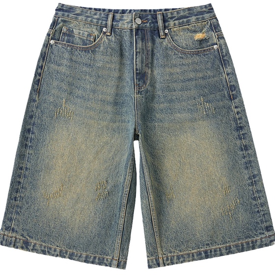Daniel legend Summer thin seven -point jeans Men's straight poilies loose casual large size retro Japanese Daniel legend Summer thin seven -point jeans Men's straight poilies loose casual large size retro Japanese