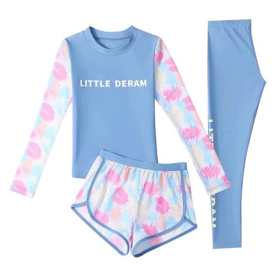 Children's swimsuit girls medium-sized children's long sleeves long trousers sun protection three-piece set 2025 new girls' swimsuit Children's swimsuit girls medium-sized children's long sleeves long trousers sun protection three-piece set 2025 new girls' swimsuit