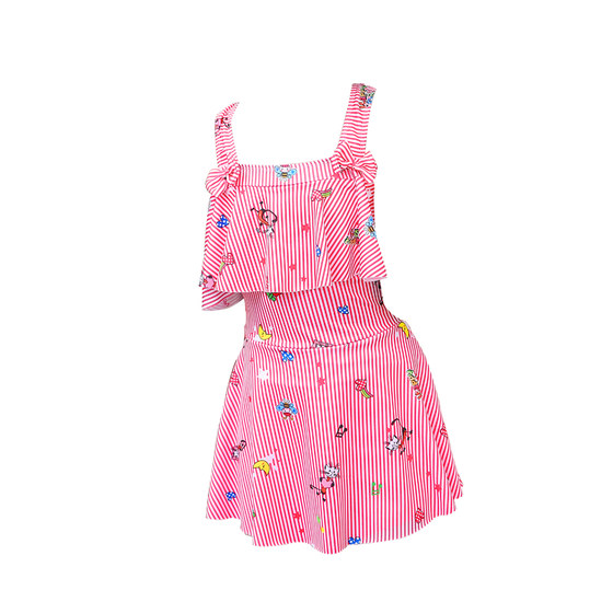 Children's conjoined swimsuit flat -angle skirt fashion striped hot spring big princess young princess cute flat -angle comfort swimsuit Children's conjoined swimsuit flat -angle skirt fashion striped hot spring big princess young princess cute flat -angle comfort swimsuit