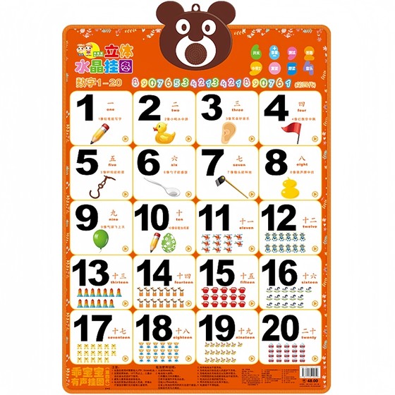 Children recognition number 1 to 100 sound hanging map enlightenment baby kindergarten early teaching pinyin cognitive card wall stickers
Children recognition number 1 to 100 sound hanging map enlightenment baby kindergarten early teaching pinyin cognitive card wall stickers