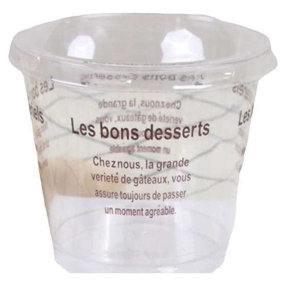 One -time wood bran cup cake mousse cup with yogurt pudding dual -skin milk transparent ice cream plastic One -time wood bran cup cake mousse cup with yogurt pudding dual -skin milk transparent ice cream plastic