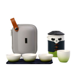 Panda Travel Tea Set Portable Storage Bag One Pot Four Cups Outdoor Tea Tumbler Kung Fu Quick Cup