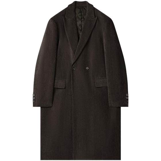 Chenille woolen coat for men's mid-length gun-girl shoulder pads warmth and thickened 2025 winter coat windbreaker Chenille woolen coat for men's mid-length gun-girl shoulder pads warmth and thickened 2025 winter coat windbreaker