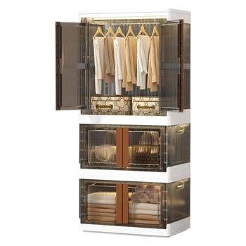 Haixing Wardrobe Bedroom Household Simple Assembly Cabinet Storage Clothing Cabinet All-in-one Installation-free Foldable Hanging Wardrobe Cabinet