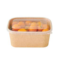 Kraft paper disposable square takeaway packaging outdoor spring outing picnic lunch box fruit cut pasta fast food box