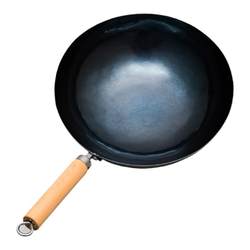 Zhangqiu iron pot official flagship store household old-fashioned handmade wok uncoated physical non-stick wok light sound