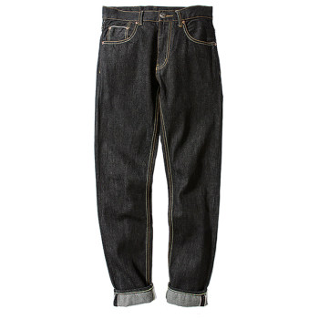 ຕີນນ້ອຍ! Mbbcar ເອີຣົບແລະອາເມລິກາຕາເວັນຕົກ Coast Harajuku trendy retro heavyweight ລ້າງສີດໍາງົວສີແດງ denim jeans ສໍາລັບຜູ້ຊາຍ