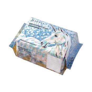 Manxi unicorn soft towel baby special disposable face wash cloth dry and wet two-use baby non-cotton soft towel 4 ຊອງ