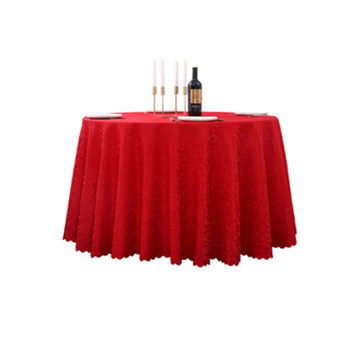 ໂຮງແຮມຂະຫນາດໃຫຍ່ຕາຕະລາງ tablecloth ຮ້ານອາຫານຕະຫຼອດການຄ້າ tablecloth tablecloth ສີແດງ fabric round tablecloth